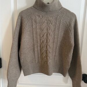 YaYa Taupe Cable Knit Turtleneck Sweater NWOT, never worn perfect condition.